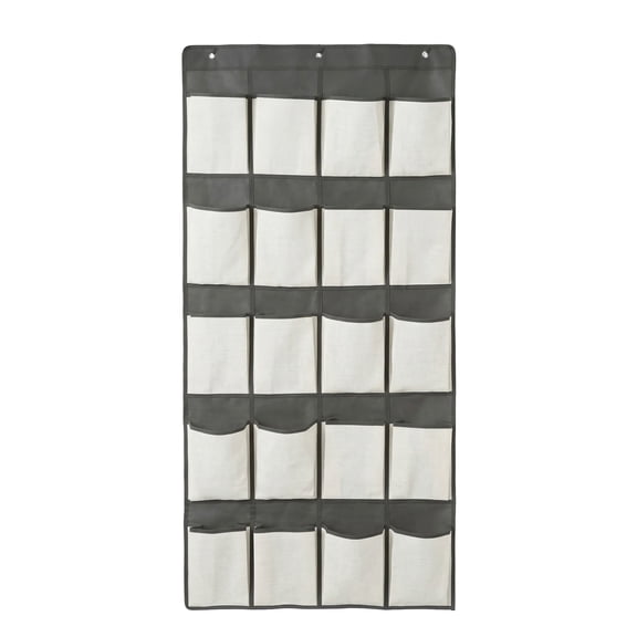 Simplify 20 Pocket Over The Door Hanging Shoe Organizer in Cashmere
