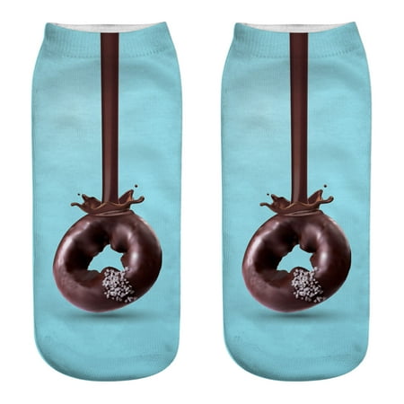 

Wiueurtly Women 3PC Socks Digital Printing Donut Fashion Casual Personalized Socks Sheep Socks Fuzzy Flannel Fuzzy Socks