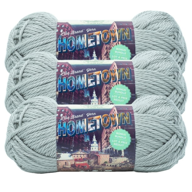 Lion Brand Yarn Hometown Bonus Bundle Dallas Grey Basic Super Bulky