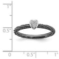 thumbnail image 5 of 925 Sterling Silver Diamond Stackable Expressions Ruthenium Plated Heart Ring Size: 8; for Adults and Teens; for Women and Men, 5 of 5