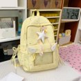 thumbnail image 3 of Star Print Backpack, Lightweight Breathable Transparent Front Pocket Backpack, Heavy Duty Laptop Backpack for Outdoor Work, Black, 3 of 10