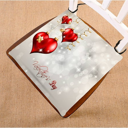 

ECZJNT valentine s day glitter glossy red hearts flying air seat pad chair pads seat cushion 16x16 Inch