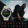 thumbnail image 6 of 1.43-inch Men's and Women's Smartwatch with Fitness Tracking, Answer/Dial/100 Sport Modes, IP67 Water Resistant Sports Pedometer Fitness Watch fits for Android and iPhone Devices (Black), 6 of 7