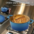 thumbnail image 3 of Cast Iron Dutch Oven Pot with Lid - 3Qt Lake Blue for Bread Baking & Home Use, 3 of 8