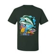 thumbnail image 2 of Pair of Dolphins Swimming in Ocean Animal Lover Men's Graphic T-Shirt, Forest Green, X-Large, 2 of 3
