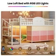 thumbnail image 4 of AOGLLATI Full Size Low Loft Bed with 9 Storage Drawers and Under-Bed Hideaway, Metal Loft Bed with Storage Shelf and LED Lights White, 4 of 10