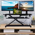 thumbnail image 1 of FDW Adjustable Height 32 Inches Steel Standing Desk Coverter Stand Up Desk Home Office Computer Desk Workstation,Black, 1 of 8