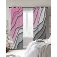 thumbnail image 2 of Blackout Curtains for Bedroom, Pink Grey Ombre Room Darkening Window Drapes for Living Room, Modern Geometric Abstract Aesthetics Cream Thermal Insulated Grommet Curtains, 27.5x39 inch, 2 Panels, 2 of 9