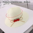 thumbnail image 2 of 56-58 cm hat circumference female straw hat cute strawberry big brimmed sun hat summer hat sunscreen sunshade fisherman hatMilky white, 2 of 5
