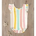 thumbnail image 2 of StylesILove Toddler Littler Girls Rainbow Striped Ruffle One-Piece Swimsuit Multicolored Bathing Suit Beach Swimwear (110/2-3 Years), 2 of 2