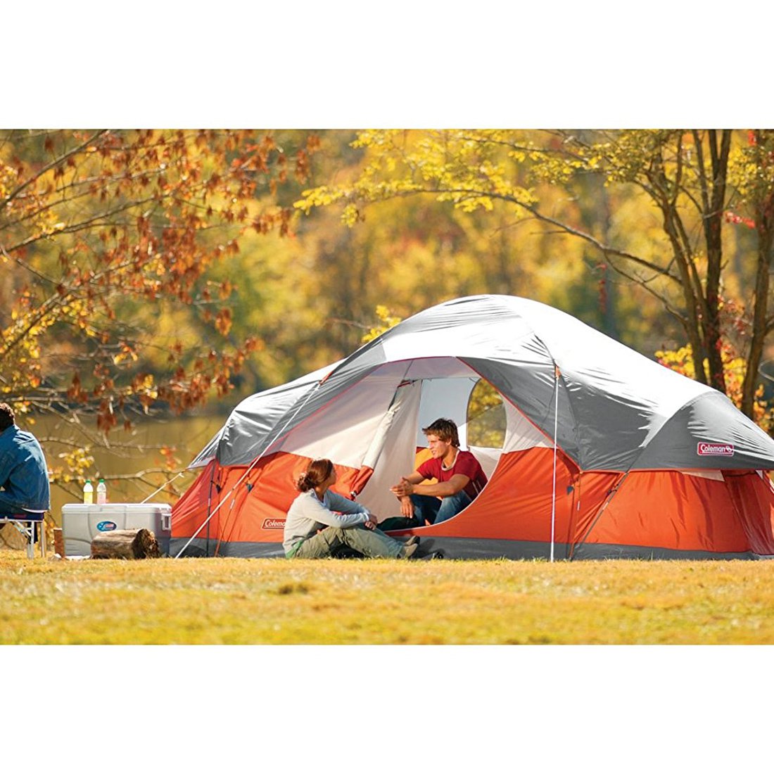 Red Canyon 8 Person 17 x 10 Foot Outdoor Camping Large Lightweight Dome Tent