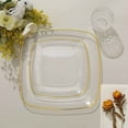 thumbnail image 4 of Balsa Circle 10 Square Clear 10" Disposable Salad Dinner Plastic Plates Gold Trim Party Events Decorations Supplies, 4 of 8