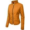thumbnail image 2 of J. METHOD Women’s Lightweight Quilted Jacket Long Sleeve Full Zip Up Casual Stand Collar Coat Outerwear with Pockets NEWJ22 Mustard S, 2 of 6