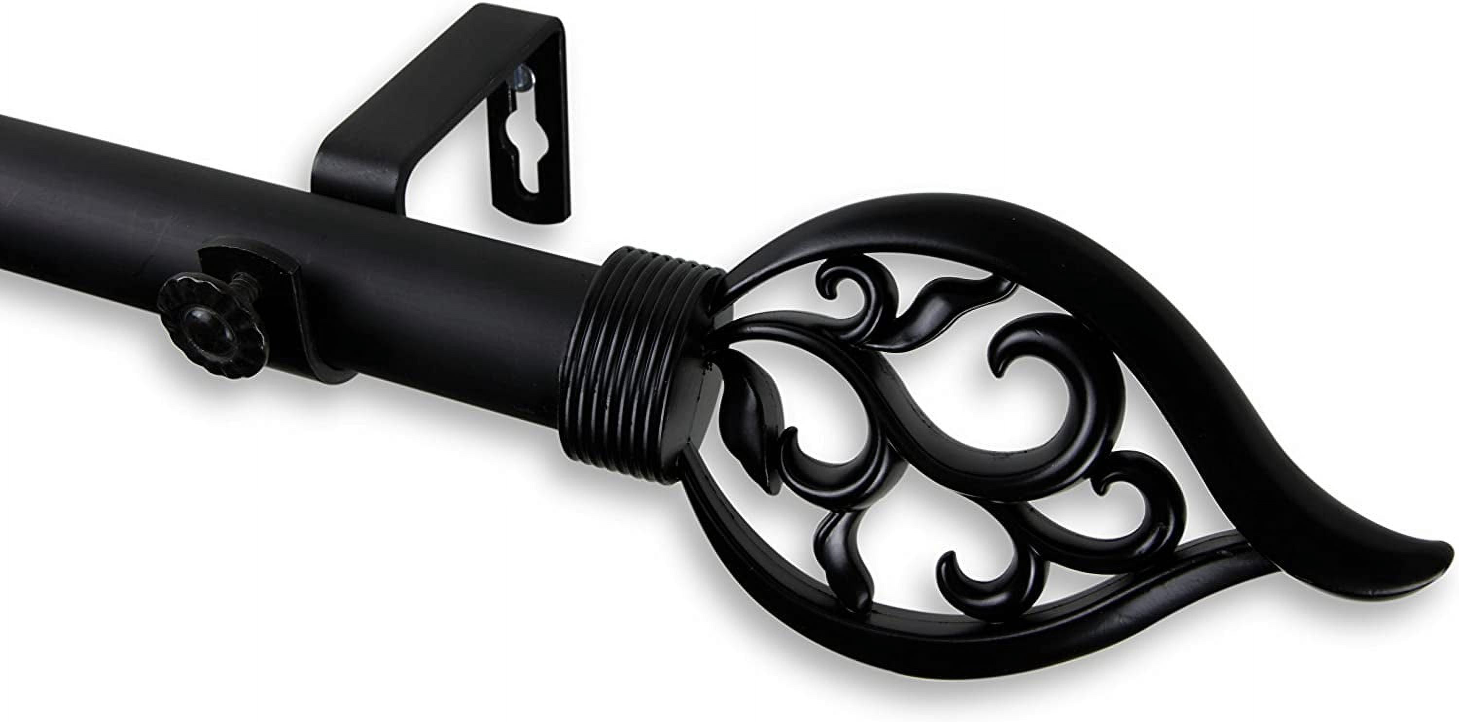 Clair 1" dia. Curtain Rod 160-240 inches - Black