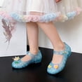 thumbnail image 2 of Gyujnb Girls Glitter Jelly Sandals Low Heel Adjustable Strap Water Friendly for Parties & Summer,6.5-7 Years, 2 of 4
