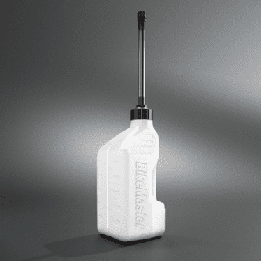 BikeMaster 1.25 Gallon White Jug Black Cap w/ Auto Shut Off Hose