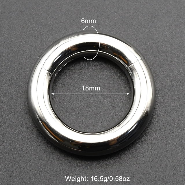 Smooth Hinged Stainless Steel Segment Hoop Ring 00G Large Size Septum Clicker BCR PA Piercing Nose Ring Ear Stretcher Weights