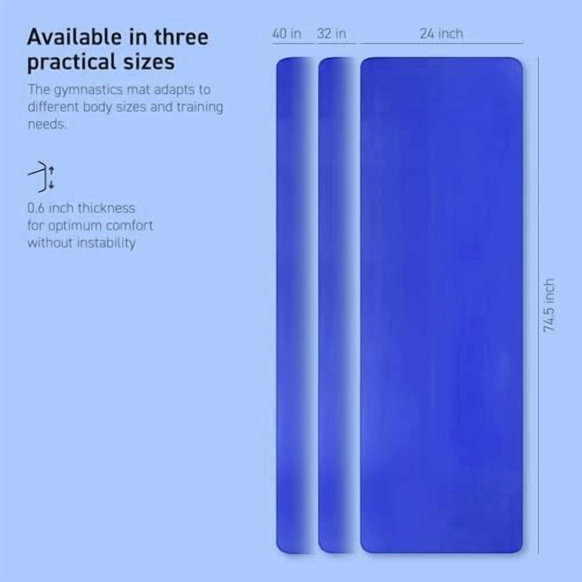 Yoga Mat Premium Non Slip Thick – Extra Comfortable Exercise Mat for Home Workouts, Pilates, Stretching & Gym – Cushioned NBR Foam, Gym Mat with Strap, for Women & Men Blue,74.5 x 40 x 0.6 in