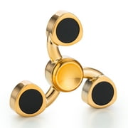 Fidget Hand Spinner Toy - Addictive Fun for All Ages No Batteries Required (3 Sided, Gold: 1 Pack)