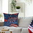 thumbnail image 4 of geerera 4th of July Decorations Pillow Covers ,Independence Day Memorial Patriotic Freedom Stars Stripes Cushion Case for Sofa Couch Bed Home Outdoor Car 18x18 inch, 4 of 5