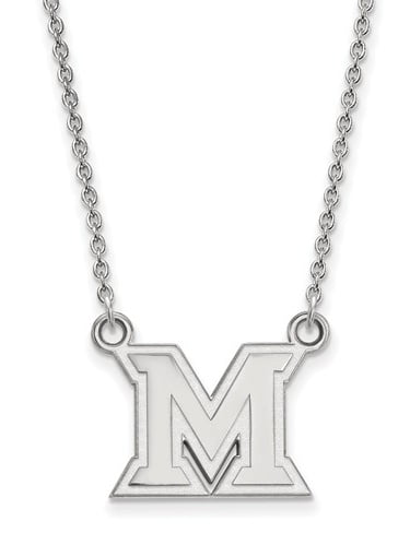 19 mm x 13 mm 925 Sterling Silver Officially Licensed Miami University College Small Pendant 