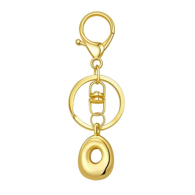 Hearth & Gear Custom Letter Keychain Key Ring For Initial Charm With Sturdy Metal Loop And Easy To Find Design For And Luggage