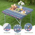 thumbnail image 4 of Pioneer Flower Floral Print Pattern Square Fitted Tablecloth with Elastic Edge,Square Table Cover,Washable Elastic Table Cover for Home Kitchen Party Decor 34"x34", 4 of 6