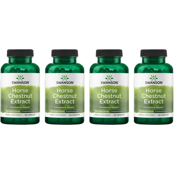 Swanson Horse Chestnut 22% Aescin (Standardized) 250 Milligrams 120 Capsules (4 Pack)