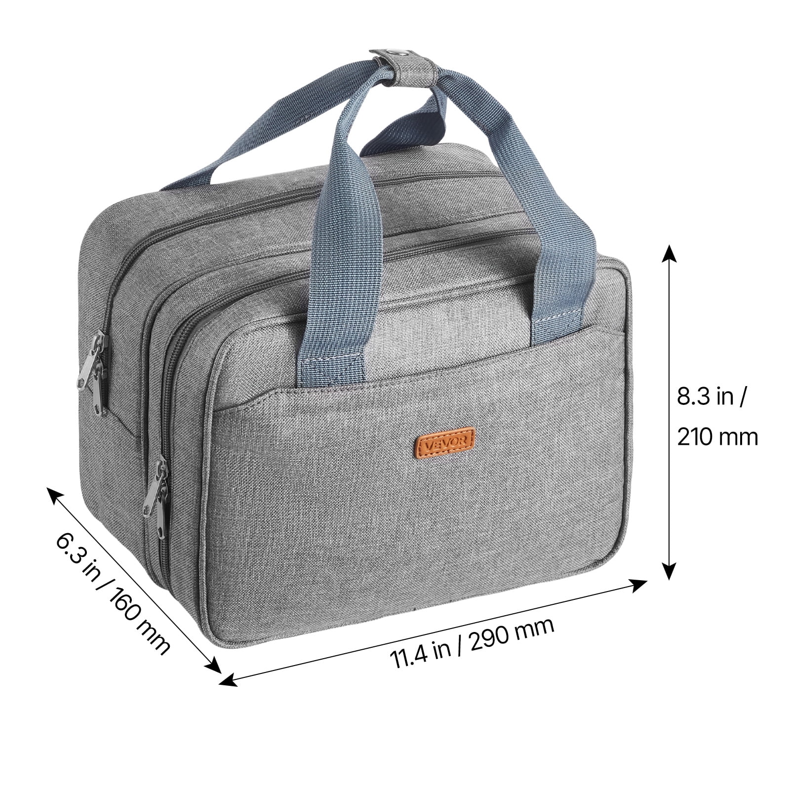 VEVOR Wearable Breast Pump Bag, Breast Feeding Bag with Ice Pack, Fits for M5/M6, Pumping Accessories & Breastmilk Storage, Portable Pump Carrying Case for Work, Travel & Family Use, Grey