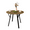 Rustic Brown#557, variant on Dining Tables 35.43 Inch Round Dining Table, Small Circle Kitchen Table with Metal Black Legs for 2-4 people,Modern Dining Room Table, Brown (only table),Modern Dining Tables