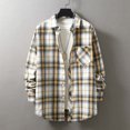 Men Shirts Casual,Mens Fashion Casual Spring And Autumn Plaid Lapel