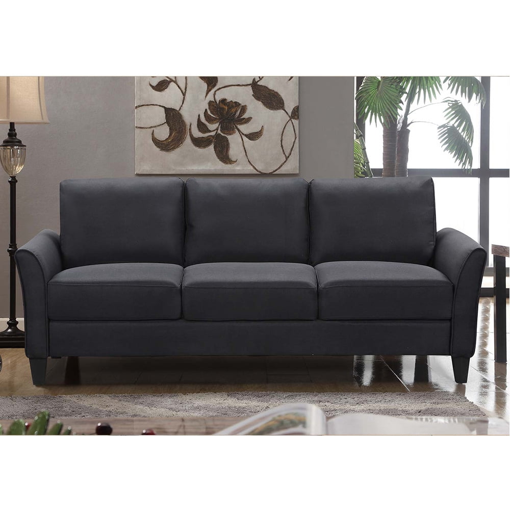 Lowestbes 3-seat Sofa and Single Sofa, Modern Fabric Sofa Set with Sturdy Wooden Legs, Rolled Arm Microfiber Sofa for Bedroom Living Room Lowestbes 3-seat Sofa and Single Sofa, Modern Fabric Sofa Set with Sturdy Wooden Legs, Rolled Arm Microfiber Sofa for Bedroom Living Room