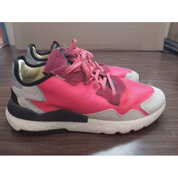 Ad-id-as Originals Nite Jogger Shock Red Gray Men's Size 13 Running Shoes EE5883