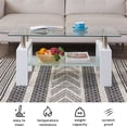 thumbnail image 4 of Glass Center Table for Living Room, Clear Rectangle Coffee Table with Lower Shelf, Modern Rectangle Side Coffee Table with Metal Legs, 43.3"x27.6"x17.9" Center Table Sofa Table, Easy Assembly, LLL4183, 4 of 10
