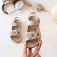 thumbnail image 5 of Gubotare Baby Sandals Infant Baby Girls Boys Summer Sandals Open Toe Lace Princess Dress Flats Shoes Newborn Toddler Soft Non-Slip Sole Walker Crib Shoes Size 6 (Beige,6 Toddler), 5 of 7