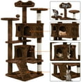 SmileMart 54.5" Double Condo Cat Tree with Scratching Post Tower, Brown