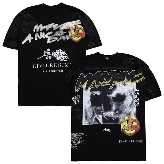 Men's Black Mick Foley Civil Regime Mankind Bang Bang Boxy T-Shirt