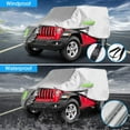 thumbnail image 6 of Waterproof Car Cover for Jeep Wrangler JK, JL, CJ, YJ & TJ 2-Door 1987-2019, All Weather Protection Full Car Cover with Zipper on Driver Door Side Outdoor Indoor Storage, Silver, 6 of 8