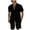 Black, variant on 2 Piece Sets for Men Button Down Collared Short Sleeve Shirts and Drawstring Shorts Textured Tracksuit Walking Suits Summer Trendy Casual Outfits