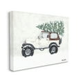 thumbnail image 3 of Snowy White Truck Carrying Fresh Christmas Tree Transportation Painting Gallery-Wrapped Canvas Print Wall Art, 3 of 7