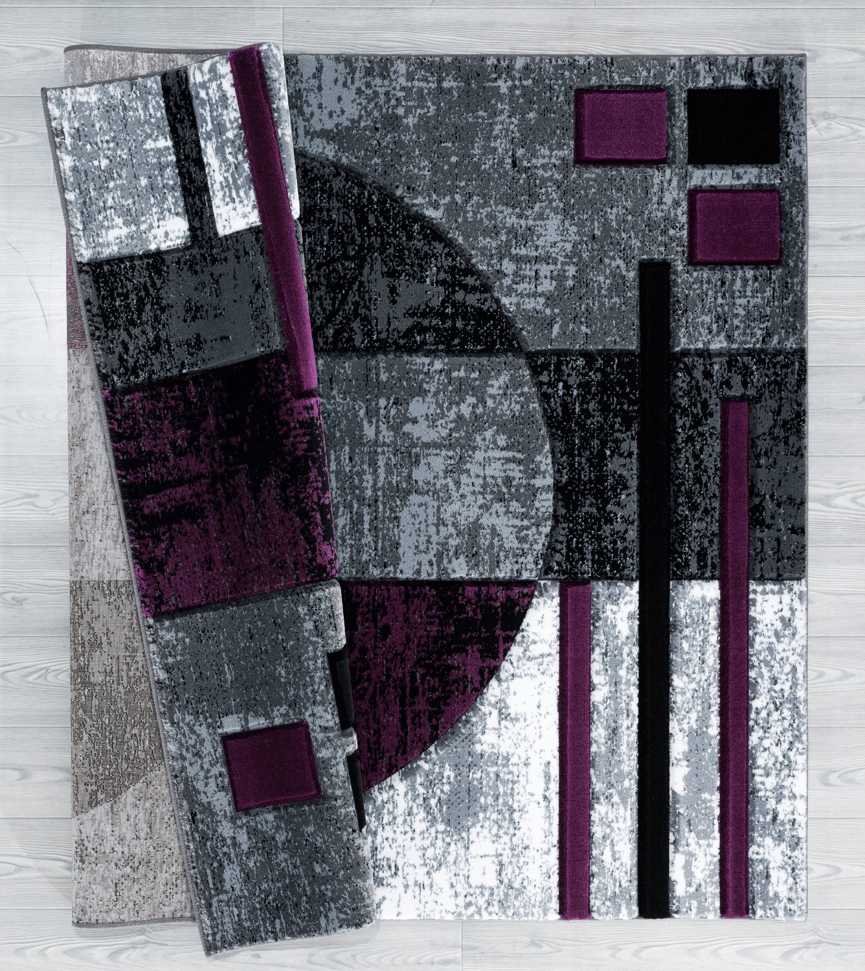 United Weavers Drachma Attica Modern Abstract Area Rug, Plum, 7'10" x 10'6"