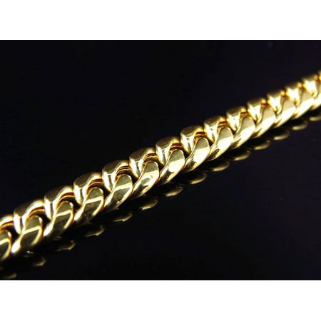 - Genuine 10K Yellow Gold Solid Miami Cuban Link Style Bracelet 6MM 8-9
