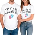 thumbnail image 4 of Arlun Mom and Dad Short Sleeve T-Shirts Pregnancy Announcement Tops Couple Matching Outfits Pregnancy Reveal Mother Fathers Day Crewneck Graphic Tees 1-White XXL, 4 of 4
