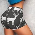 thumbnail image 6 of Seamless Workout Shorts Women - cute white Deer print Biker Gym Running Yoga Spandex Shorts for Women, 6 of 7