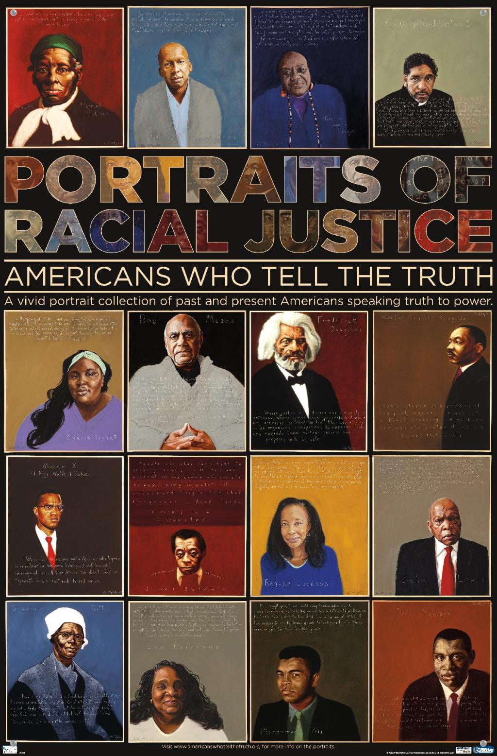 Portraits of Racial Justice - Americans Who Tell The Truth Wall Poster with Pushpins, 22.375" x 34"
