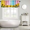 thumbnail image 5 of Sunflower on Rustic Wooden Valances Curtain, Spring Flower on Vinatge Colorful Country Wood Windows Curtain Valance for Kitchen Bedroom Bathroom Decor with Rod Pocket, One Panel 54X18 Inches, 5 of 6