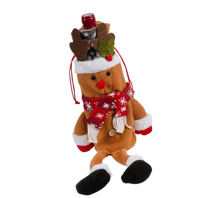 Cubierta de botella de Navidad Portabotellas Almacenamiento decorativo Funda protectora Botella Ciervo Zulema Tapa de botella