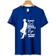 thumbnail image 5 of WREESH Women's Cowboy Graphic Tee Fashion Casual Pullover with Crew Neck Short Sleeve Blue, 5 of 5