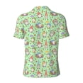 thumbnail image 3 of Vsdgher Spring Gnomes Print Men's Short Sleeve Stretch Polo Shirt, Moisture-Wicking Performance Polo Shirt, 3 of 8
