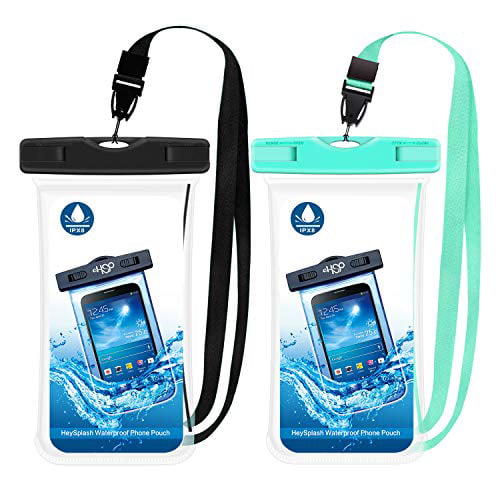 S10/S9/S8 Plus Underwater Cellphone Pouch Dry Bag with Lanyard Compatible with iPhone 11/11 Pro/11 Pro Max/X/Xs/Xr//Xs Max HeySplash Floating Waterproof Phone Case, 8/7 2 Pack Galaxy Note 10/9/8